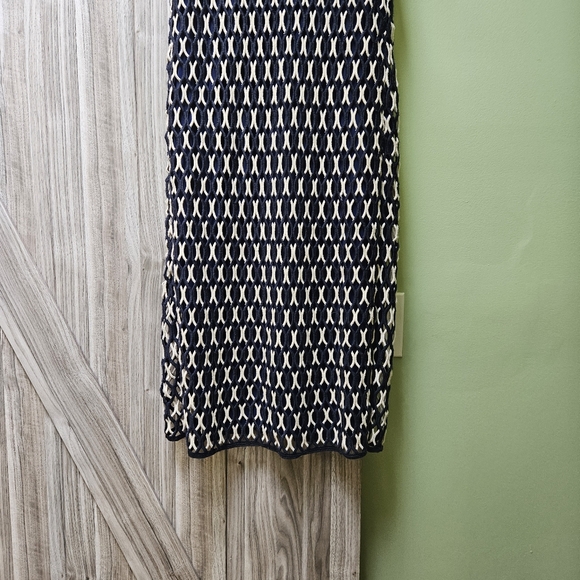 Tory Burch Carolina Crochet Knit Two-Tone Guipure Dress - Picture 15 of 16